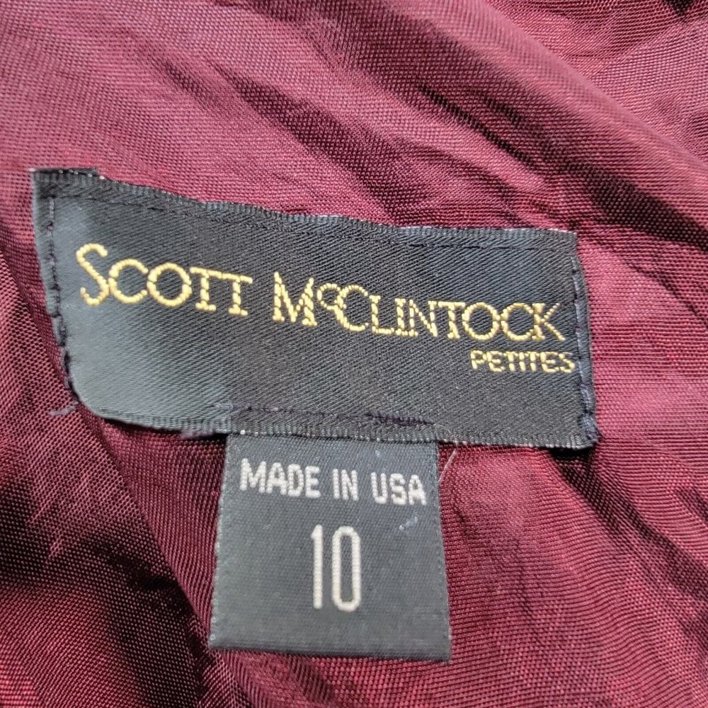 Vintage 90s Y2K Scott McClintock Burgundy Floral Burnout Evening Maxi Sheath - Picture 11 of 12